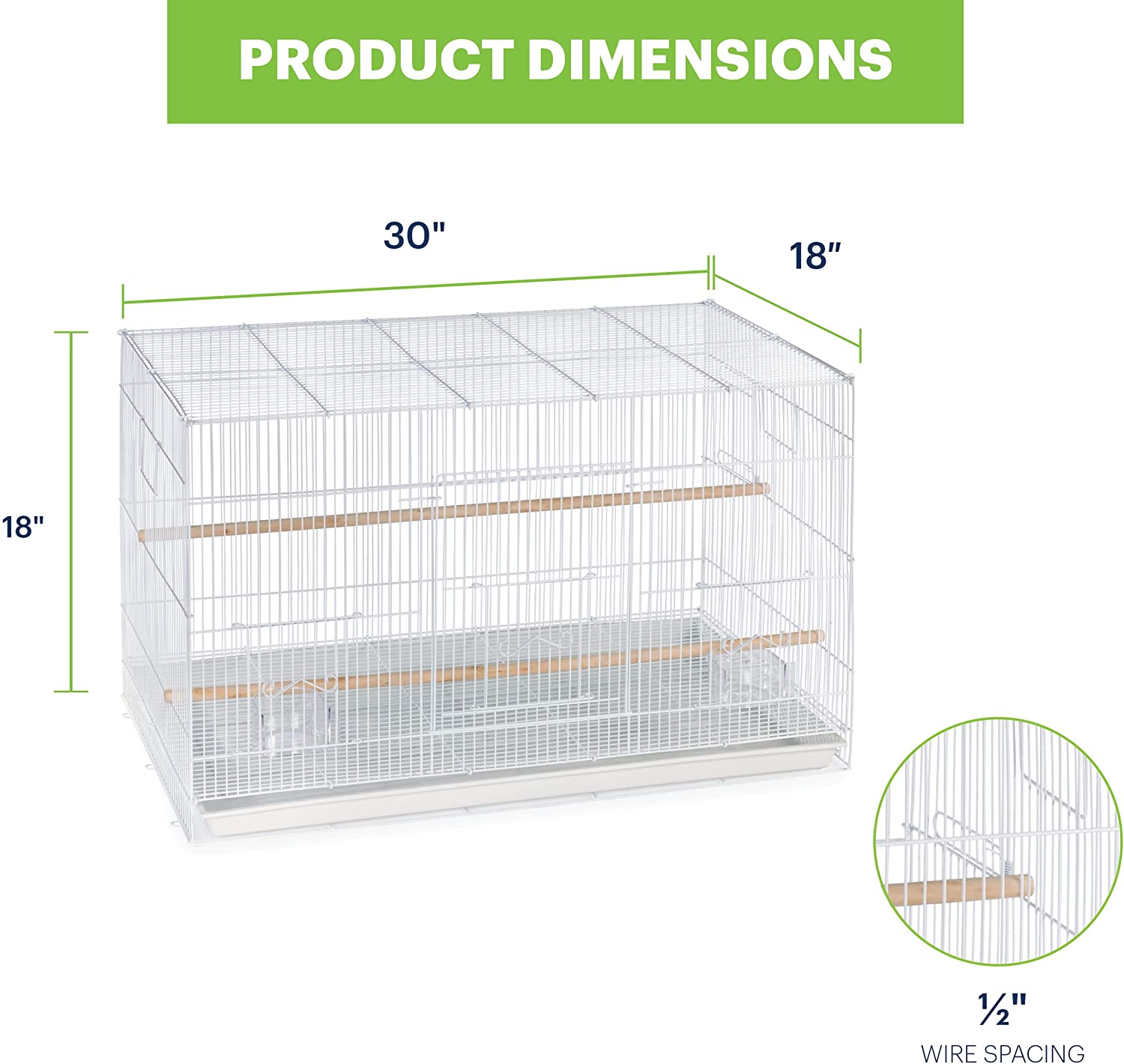 Prevue Pet Products Flight Cage Metal Steel Bird Crate. Multi-Bird Home Stackable Cage for Birds. Home Crate for Extra-Small Pet Parakeets. Finches. and More. White
