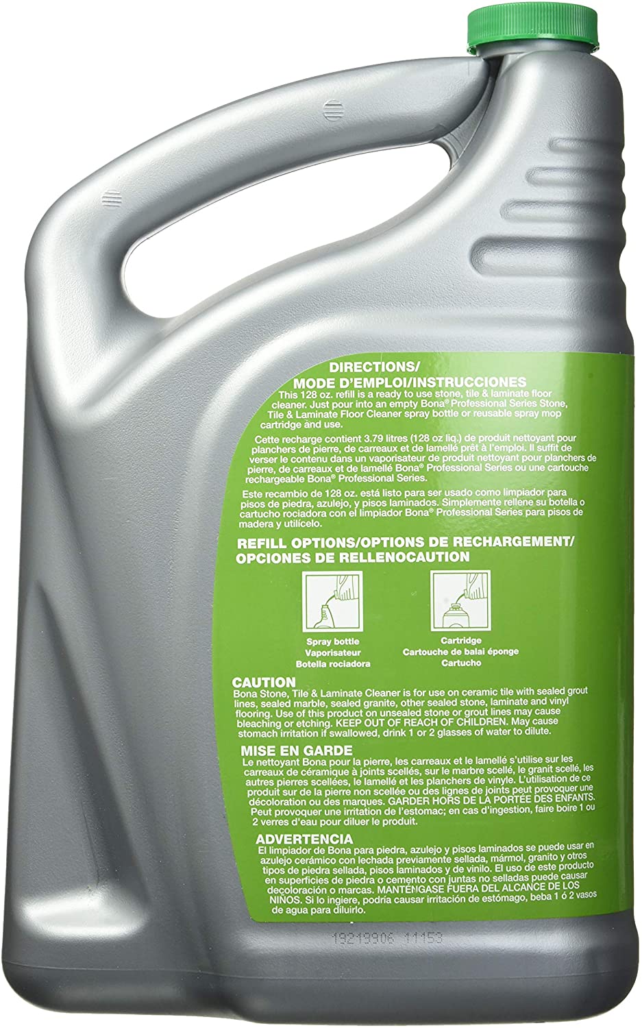 Bona Professional Laminate Pro Series Wm700018175 Stone. Tile Cleaner Ready to Use. 1-Gallon Refill. 128 Fl Oz