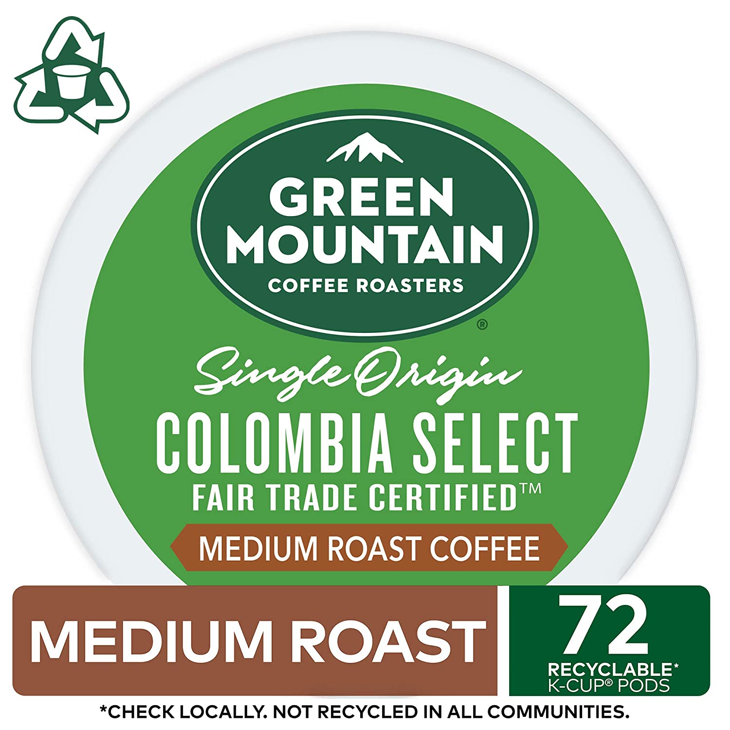 Green Mountain Coffee Roasters Colombia Select. Single-Serve Keurig K-Cup Pods. Medium Roast Coffee. 12 Count (Pack of 6) - Packaging May Vary