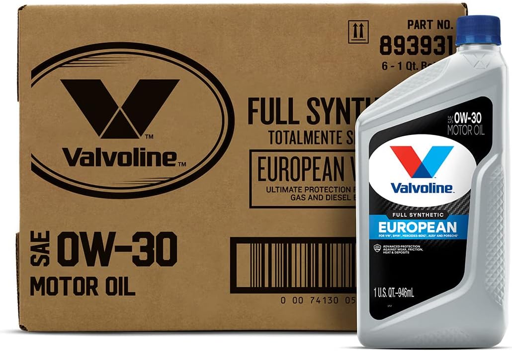 Valvoline European Vehicle Full Synthetic SAE 0W-30 Motor Oil 1 QT. Case of 6