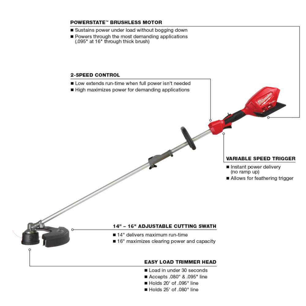 Milwaukee M18 FUEL 18V Lithium-Ion Brushless Cordless QUIK-LOK String Grass Trimmer