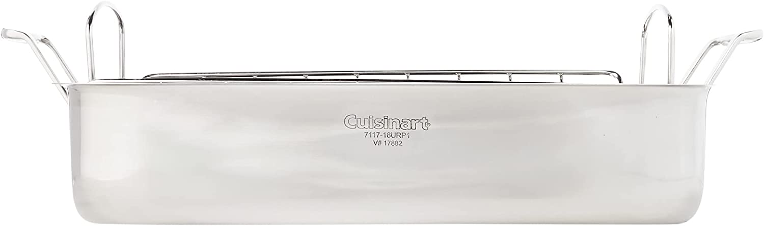 Cuisinart 7117-16UR Chef-s Classic 16-Inch Rectangular Roaster with Rack. Stainless Steel
