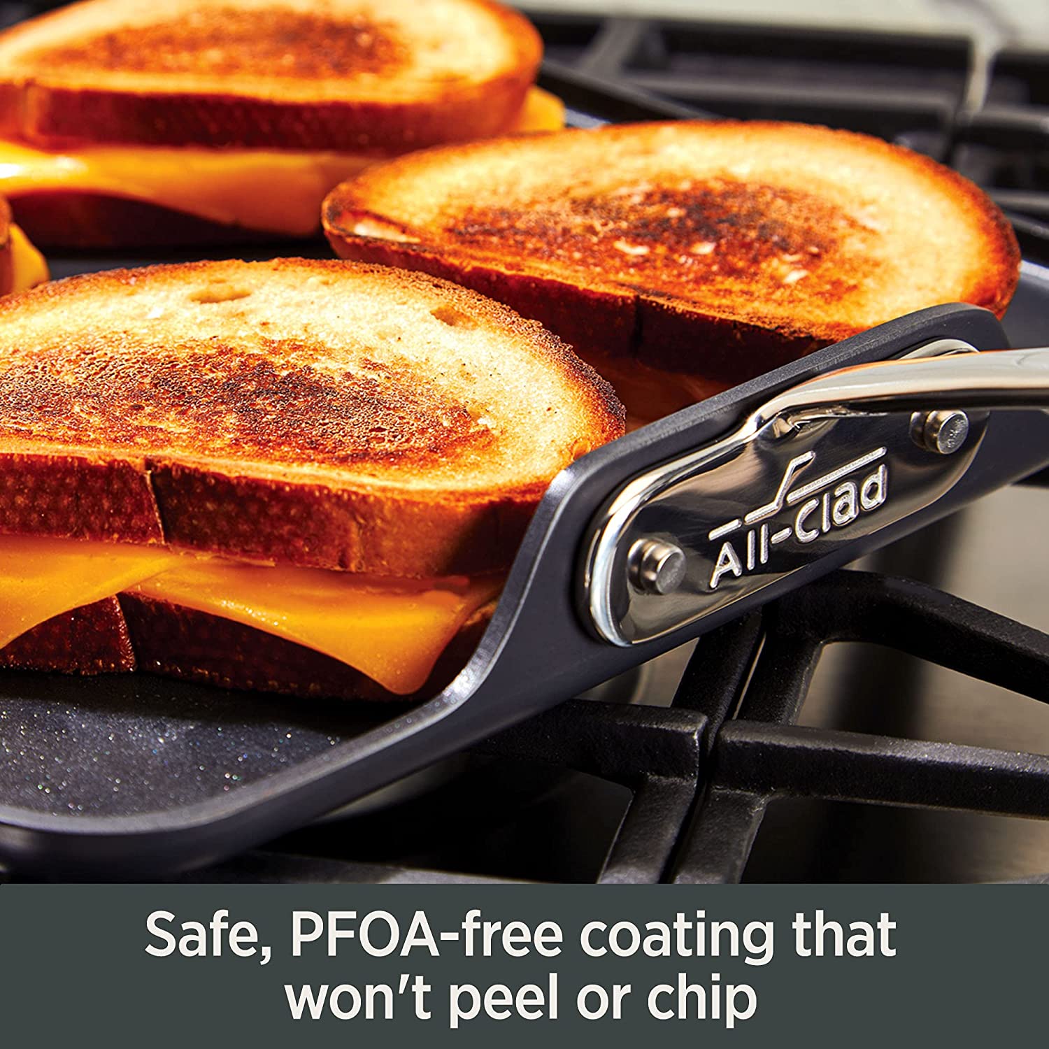 All-Clad Essentials Nonstick Skillet set. 4-Piece. Grey