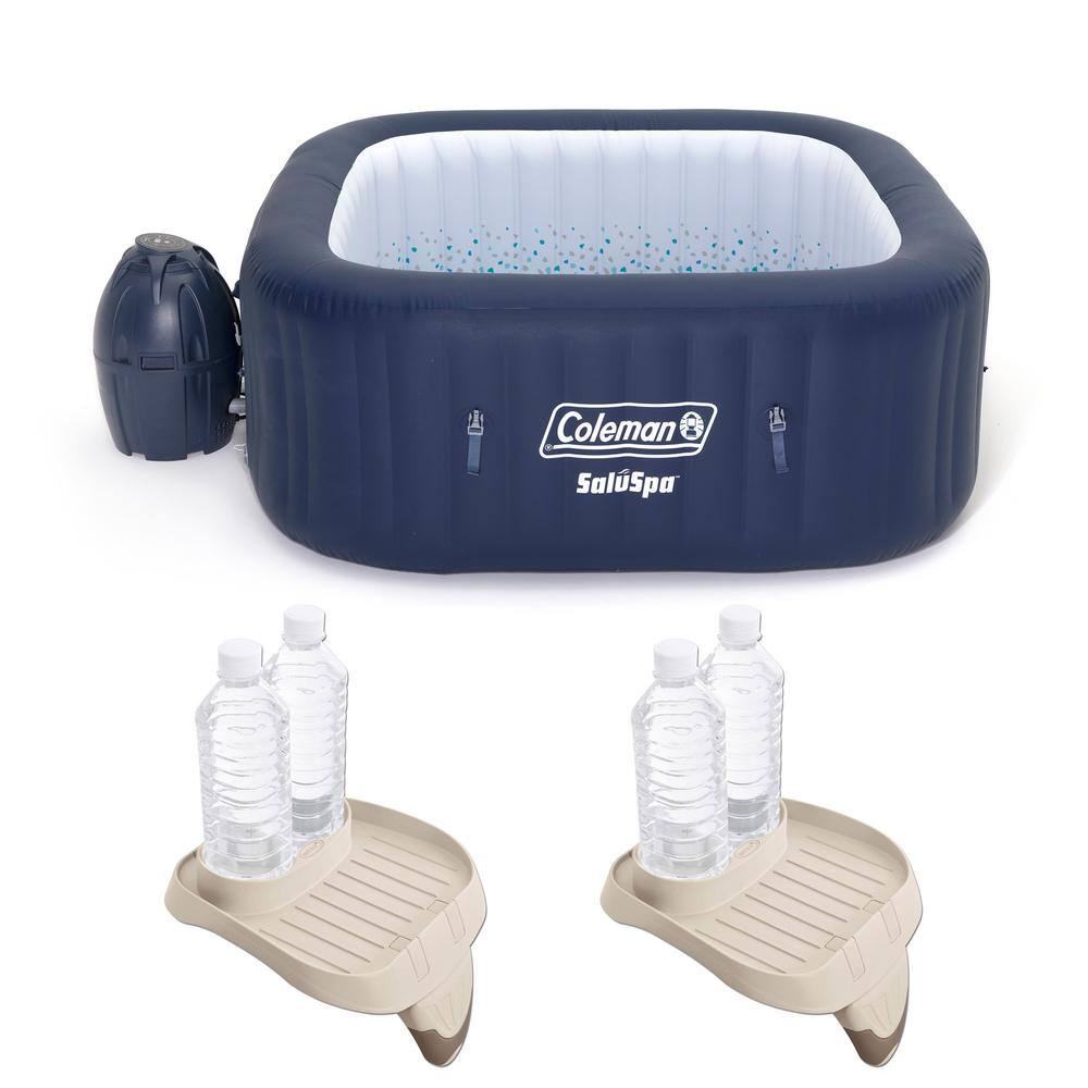 Coleman 90454E-BW + 2 x 28500E SaluSpa 4-Person Inflatable Hot Tub with Intex Cup Holder Tray (2-Pack)