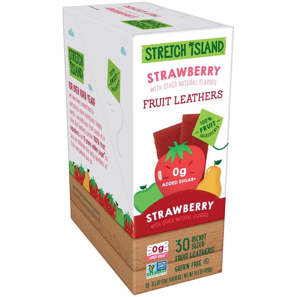 Stretch Island Original Fruit Leather. Strawberry. 0.5 Ounce Leathers. 30 Count