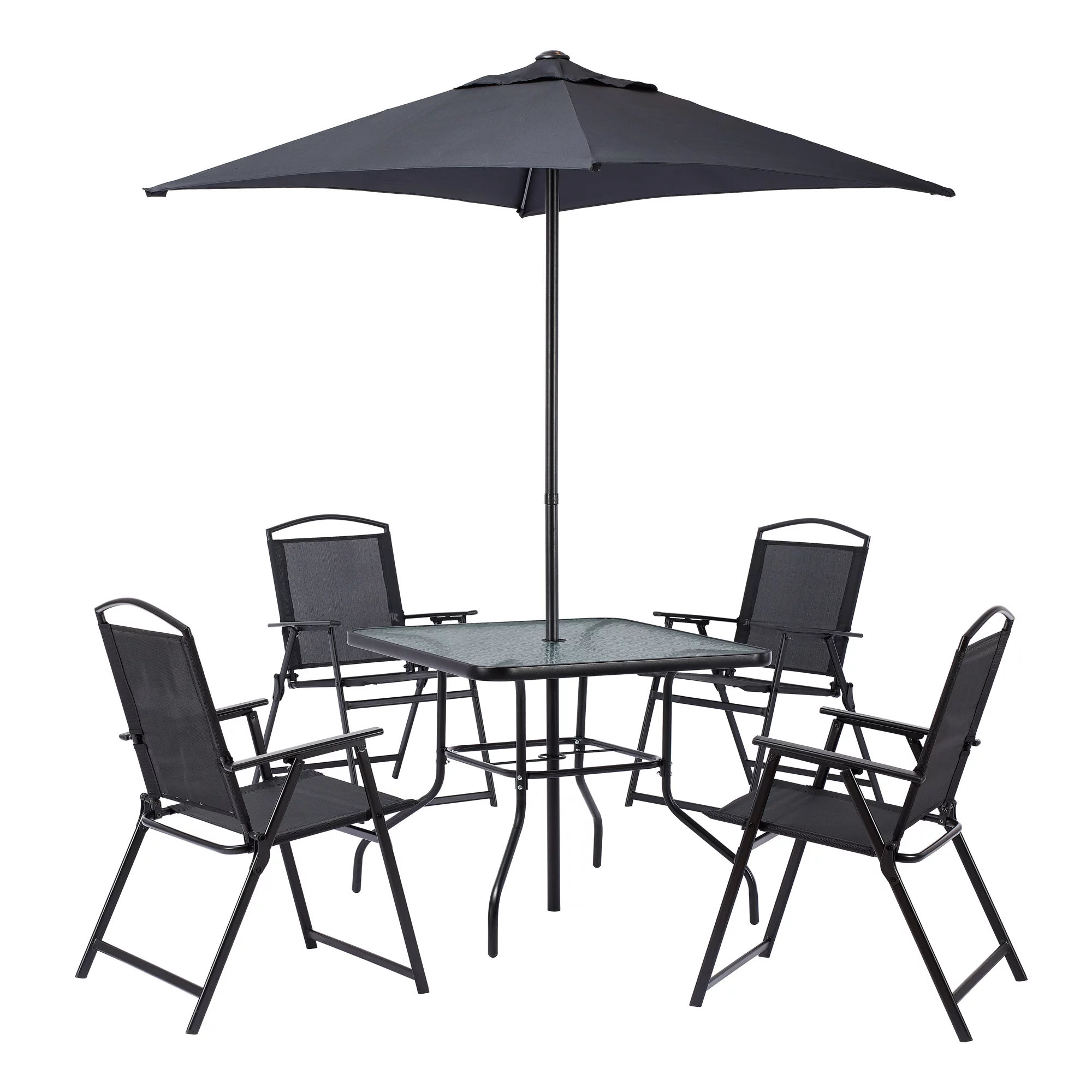 Mainstays Albany Lane 6-Piece Outdoor Patio Dining Set. Black