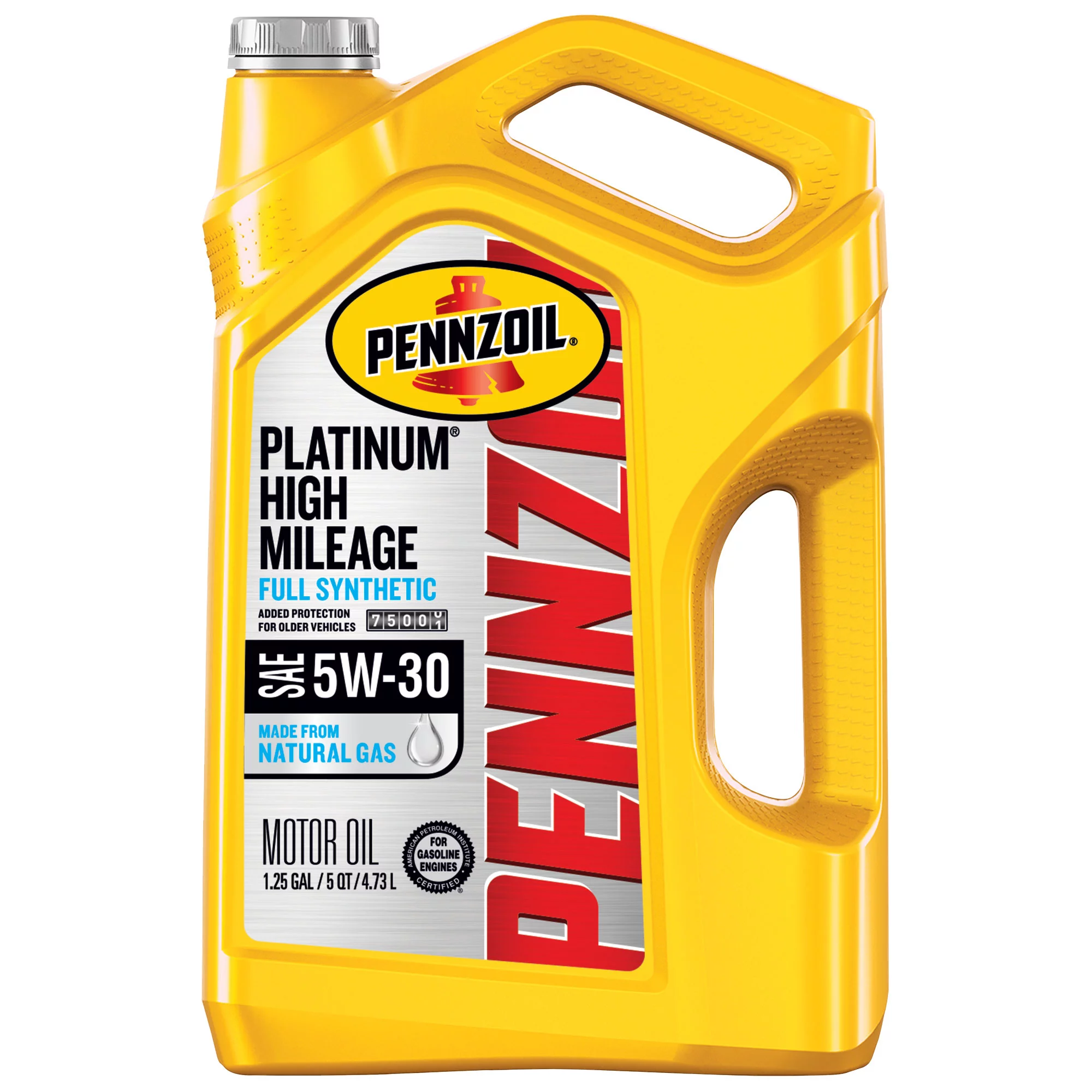 Pennzoil Platinum High Mileage Full Synthetic 5W-30 Motor Oil. 5 Quart