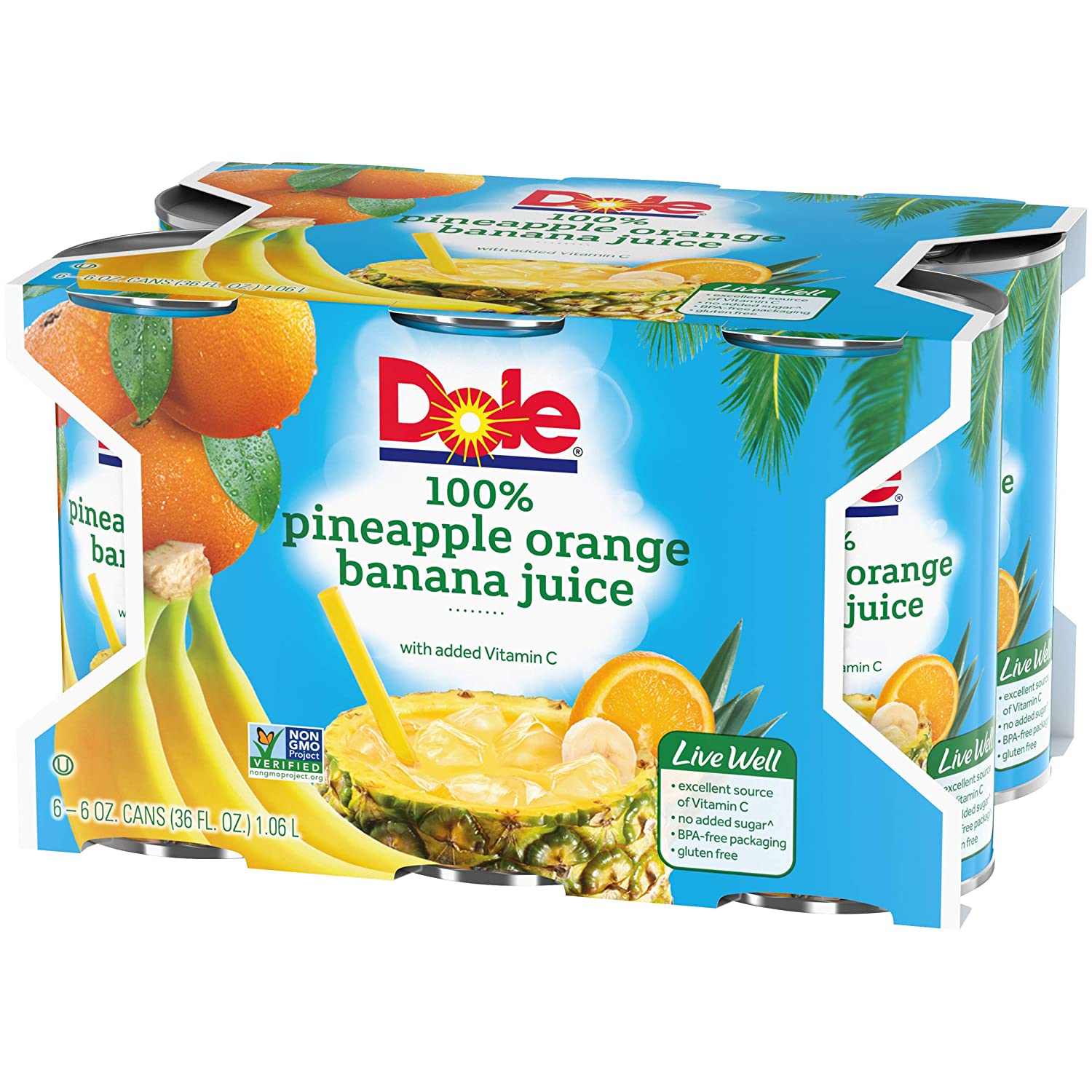 Dole Pineapple Orange Banana Juice. 100% Fruit Juice