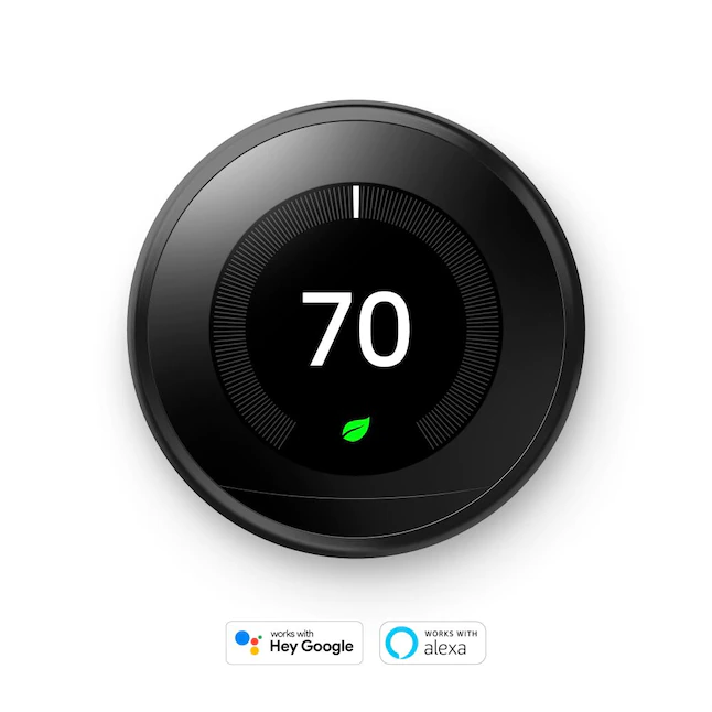 Google  Nest Learning Smart Thermostat (3rd Generation) with WiFi Compatibility - Mirror Black