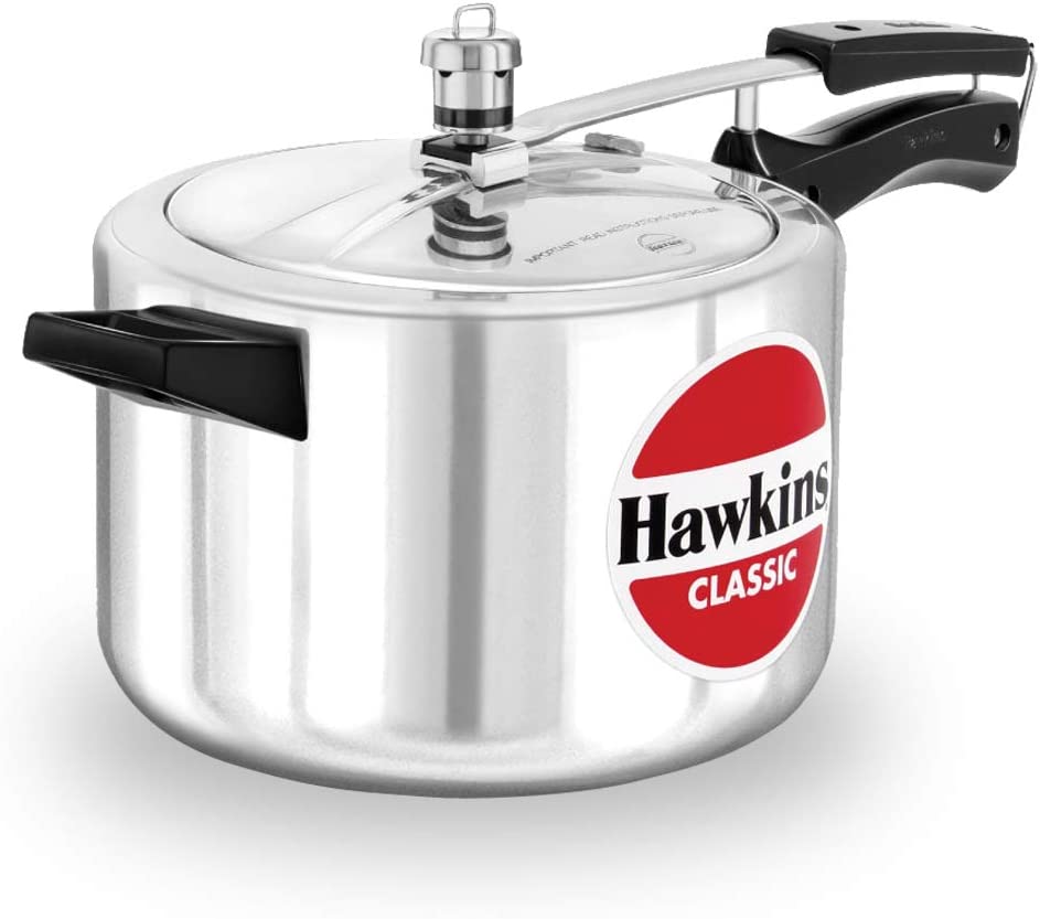 HAWKINS Classic CL50 5-Liter New Improved Aluminum Pressure Cooker. Small. Silver