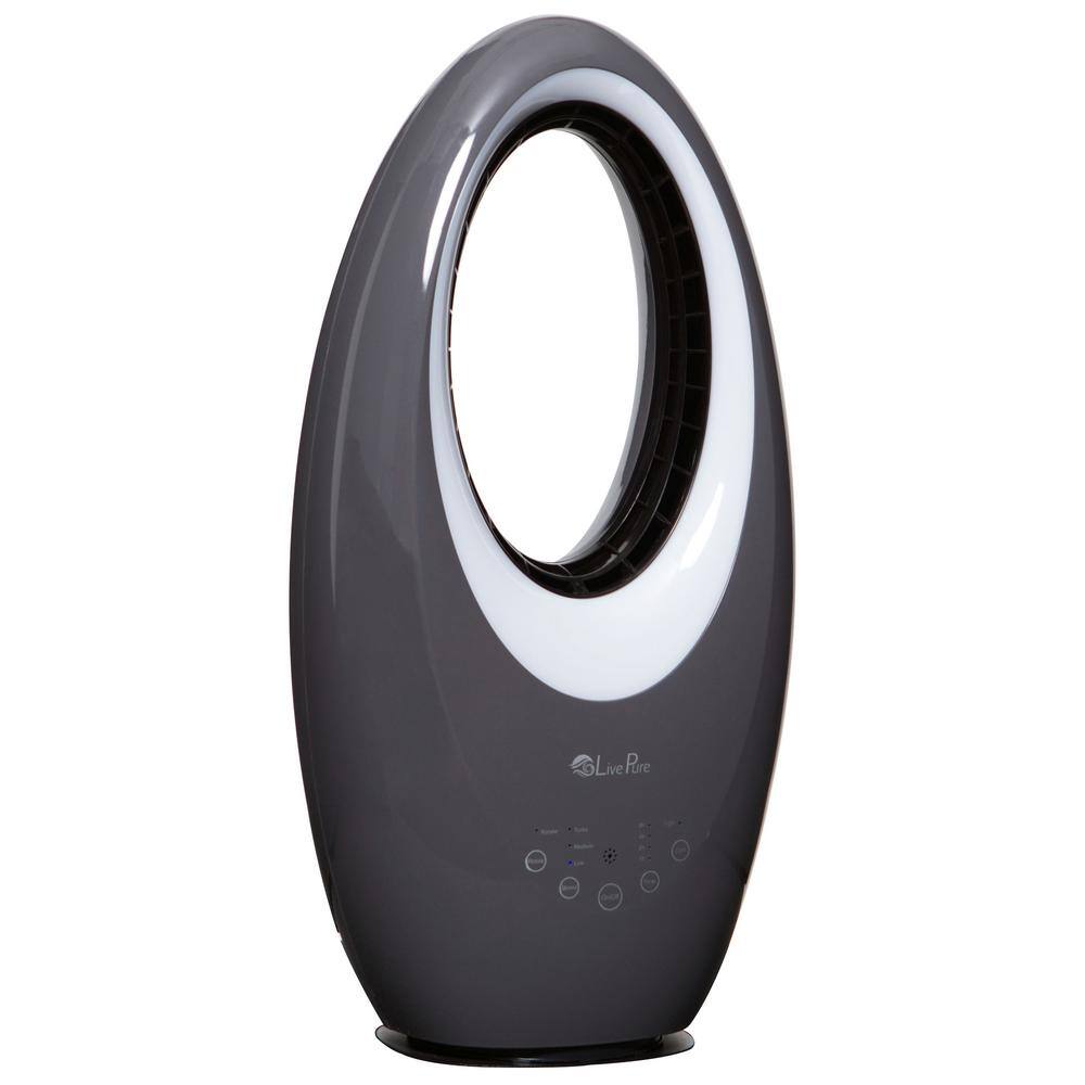 LivePure LP1500FAN-G Bladeless Vortex 22 in. Oscillating Pedestal Fan with LED Accent Light