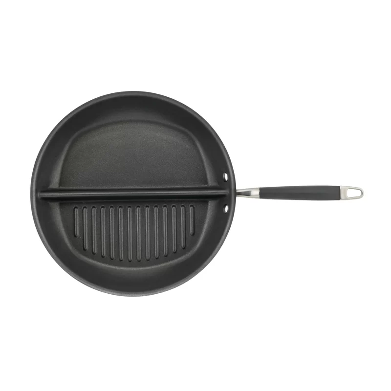 Anolon 83655 Advanced Hard Anodized Nonstick Divided Grill / Griddle Pan / Skillet - 12.5 Inch. Gray