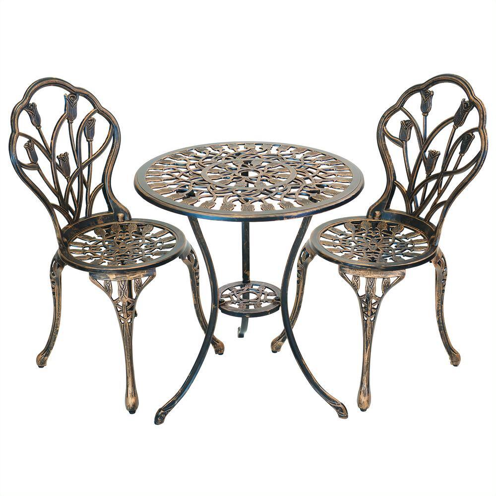 Patio Premier  Tulip Garden 3-Piece Cast Aluminum Outdoor Bistro Set