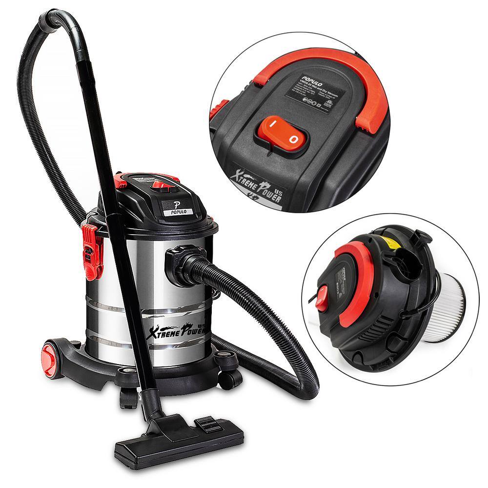 XtremepowerUS 71011-H3 5.5 Peak HP 1000-Watt 5 Gal. 3-In-1 Stainless Steel Wet/Dry Blower Shop Vacuum