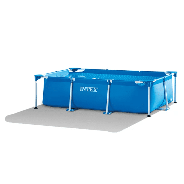 Intex 8.5 x 5.3 x 2.13 Foot Rectangular Frame Above Ground Swimming Pool. Blue
