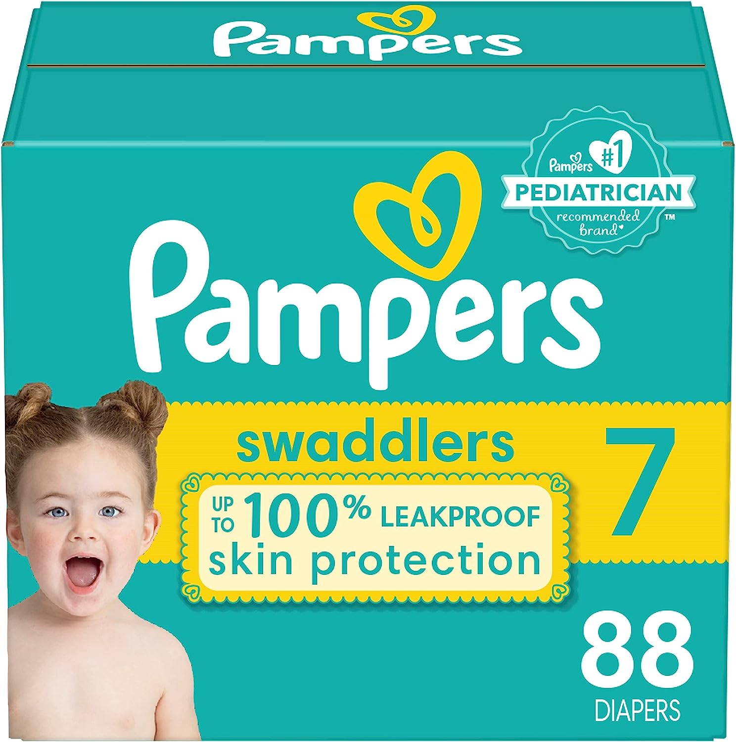 Diapers Size 7. 88 Count - Pampers Swaddlers Disposable Baby Diapers (Packaging & Prints May Vary)
