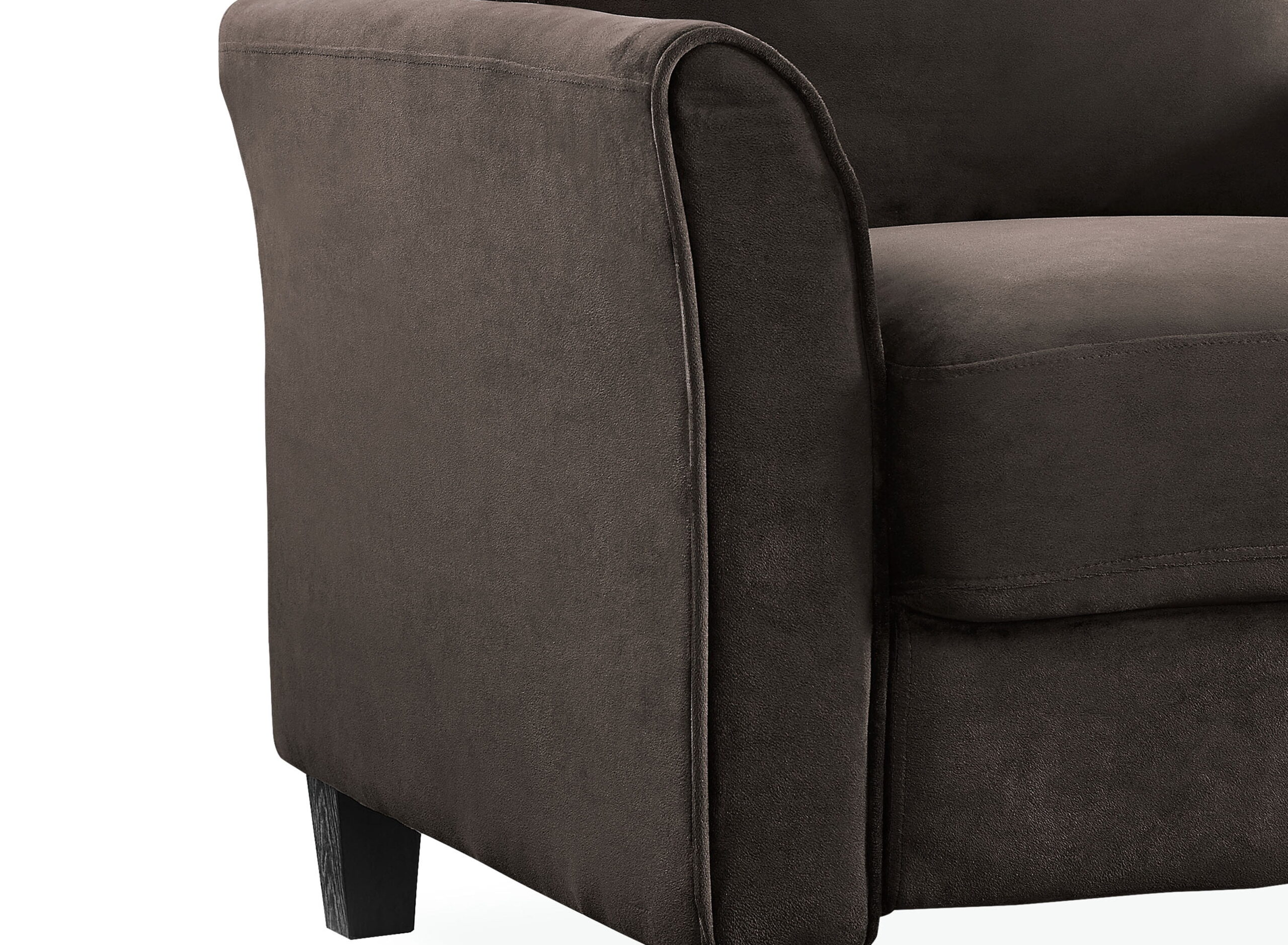 Lifestyle Solutions Alexa Loveseat with Curved Arms. Coffee Fabric