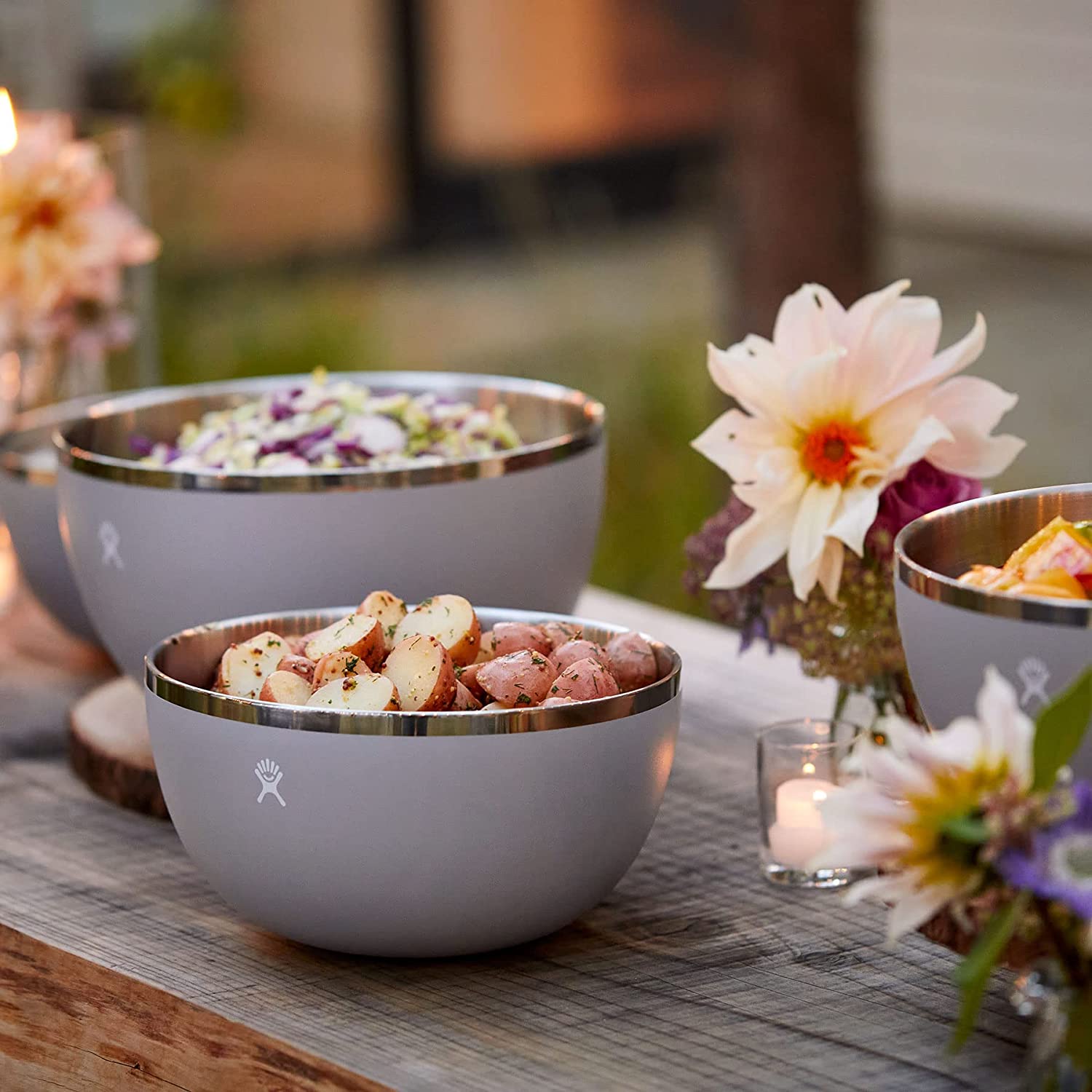 Hydro Flask 5 Qt Outdoor Kitchen Bowl - Stainless Steel Dinnerware Reusable Camping Gear Mess Kit - Dishwasher Safe (Birch)