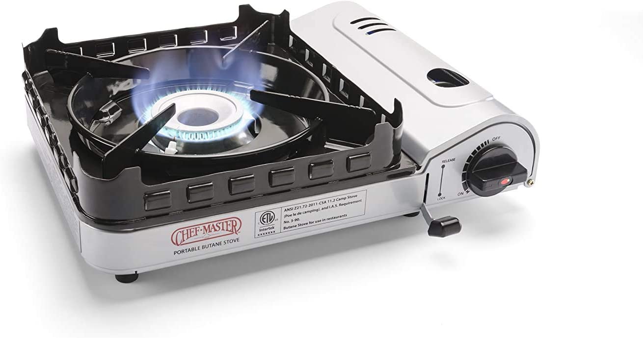 Chef Master 90019 Portable Butane Stove. 15.000 BTU Single Burner Gas Stove