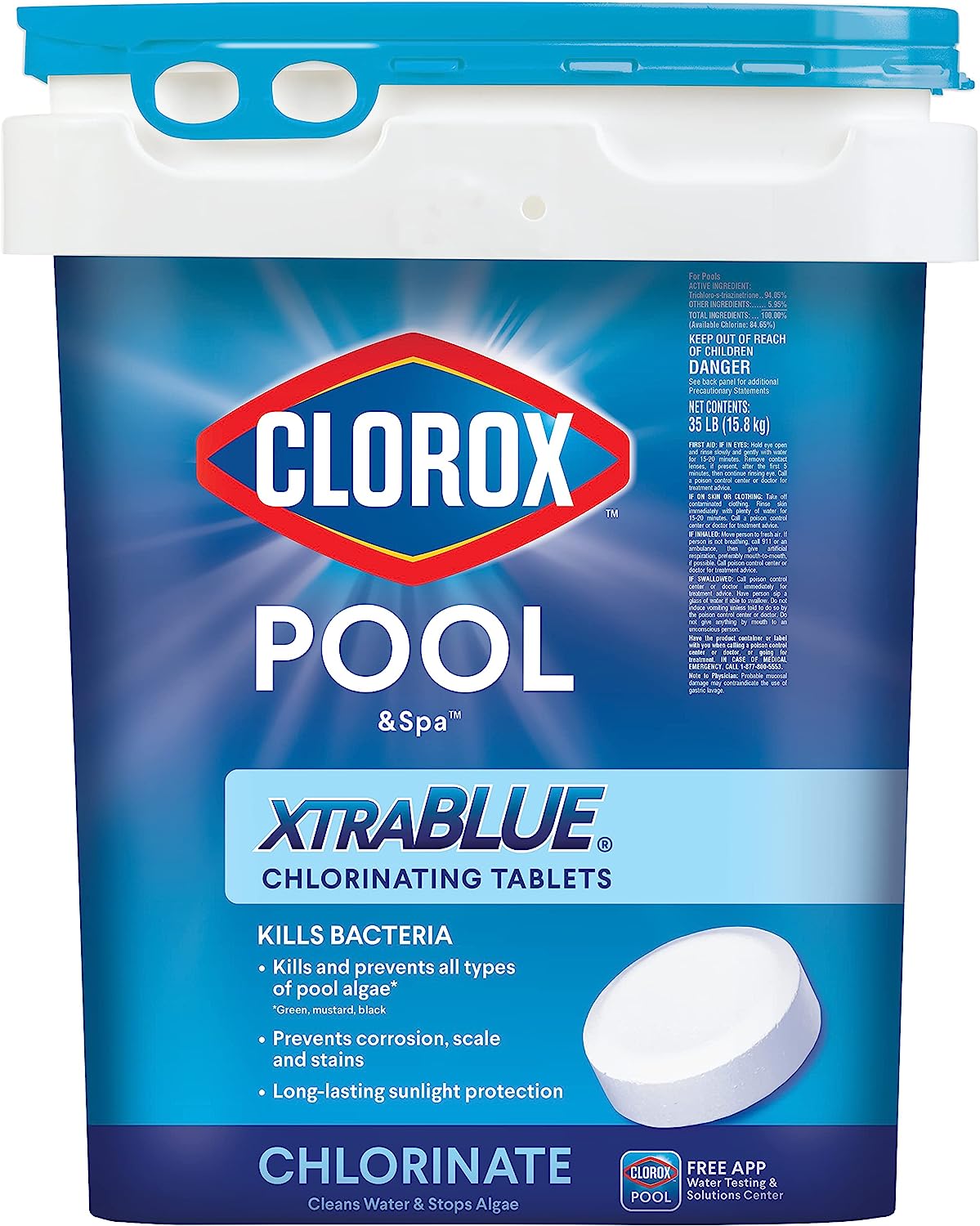 Clorox Pool&Spa XtraBlue 3″ Long Lasting Chlorinating Tablets 35 lb