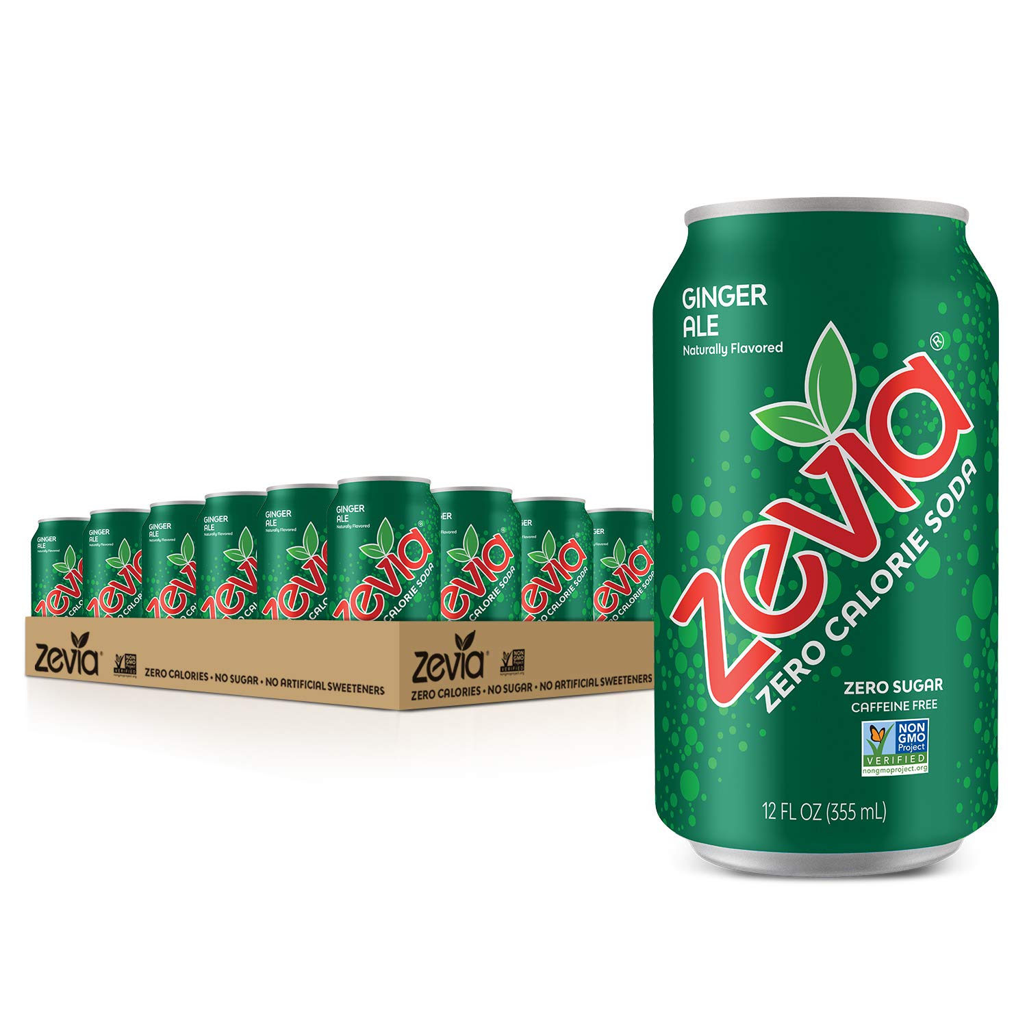 Zevia Zero Calorie Soda. Ginger Ale. 12 Ounce Cans (Pack of 24)