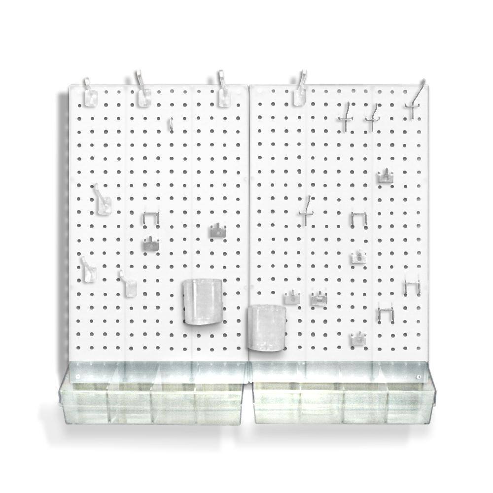 Azar Displays 900945-WHT 22 in. H x 27 in. W x .125 D Acrylic Pegboard Kit (70 Pieces)