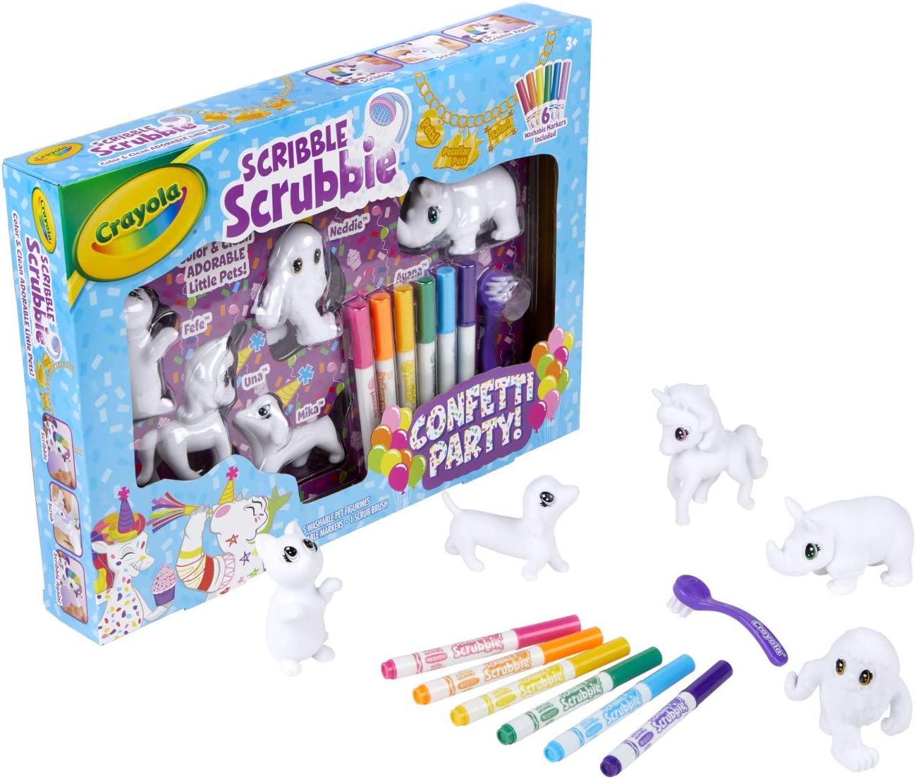 Crayola Scribble Scrubbie Toy Pet Playset. Confetti Party Pack. Coloring Toy for Kids. Gift for Ages 3. 4. 5. 6. 7