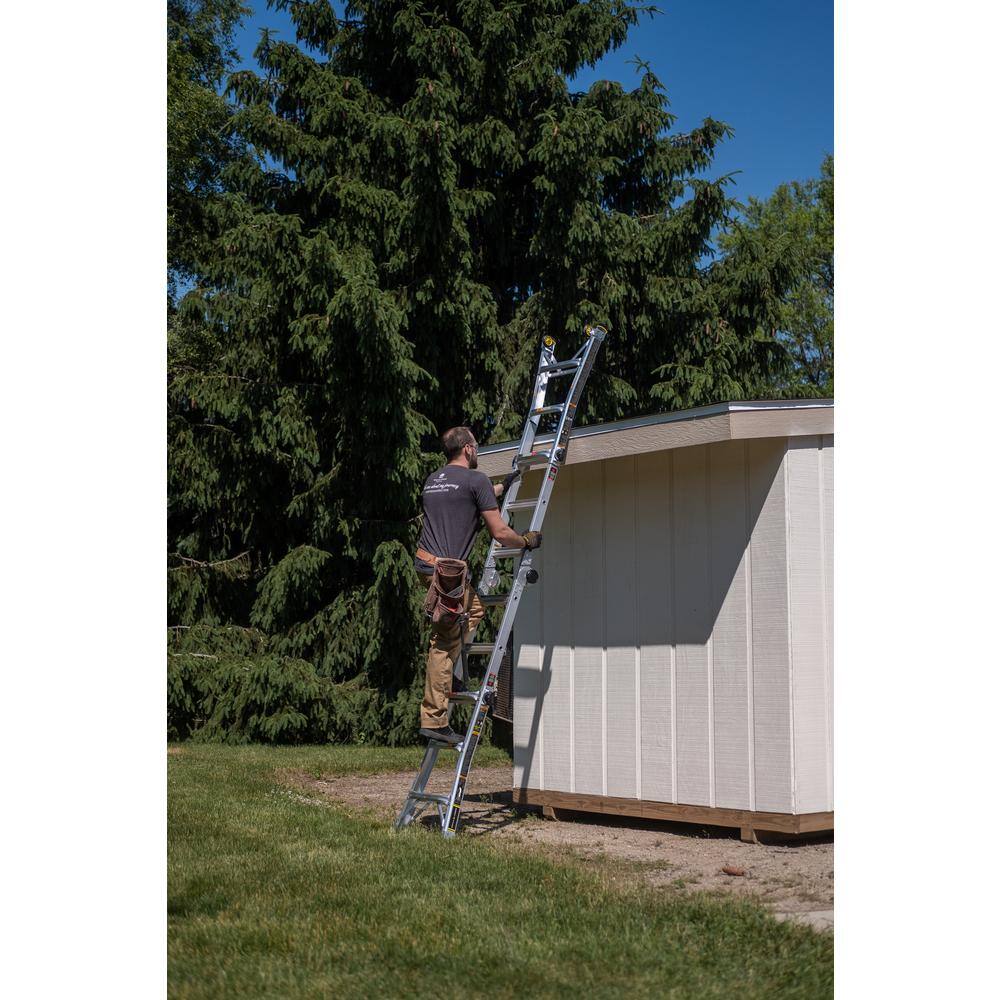 Gorilla Ladders GLMPX-14W-2 14 ft. Reach MPXW Aluminum Multi-Position Ladder with Wheels. 375 lbs. Load Capacity Type IAA Duty Rating