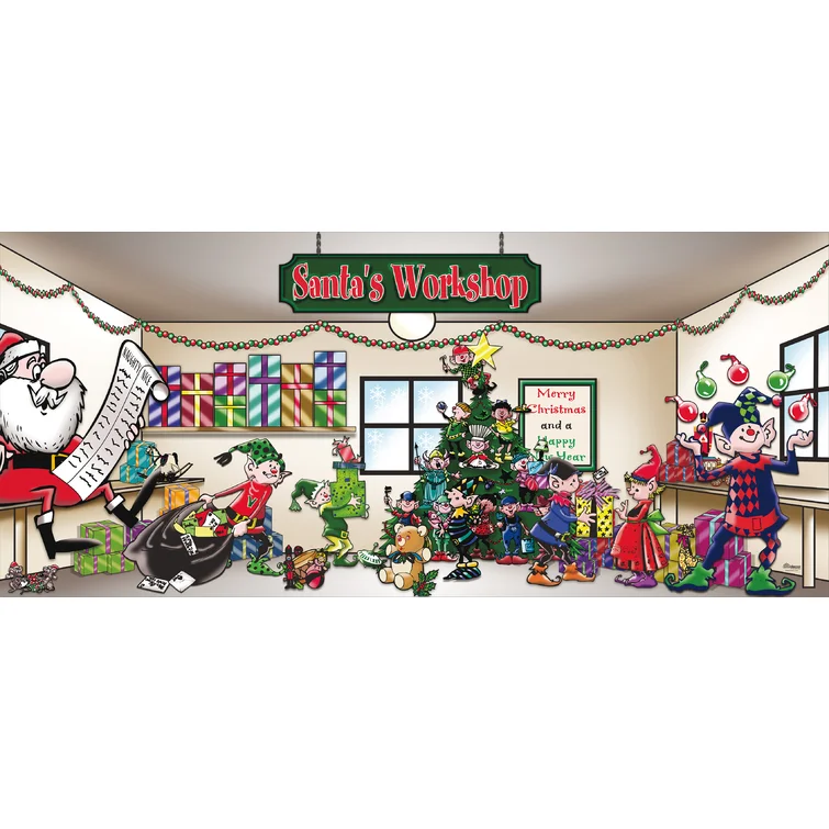Santa-s Workshop Garage Door Mural