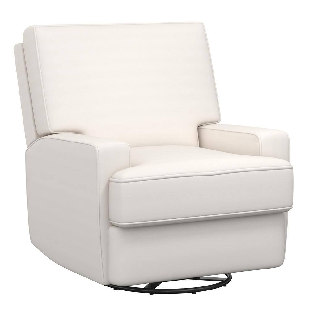 Dorel Living  Raymond White Coil-Seating Swivel Glider Recliner Chair