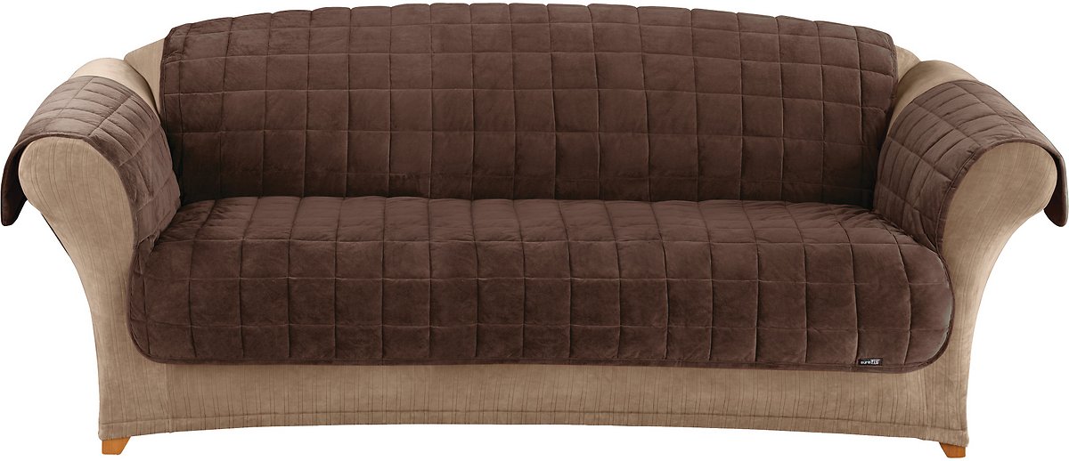 Sure Fit Home Décor Furniture Protector Deluxe Pet Sofa Cover. Polyester. Machine Washable. Sofa. Chocolate