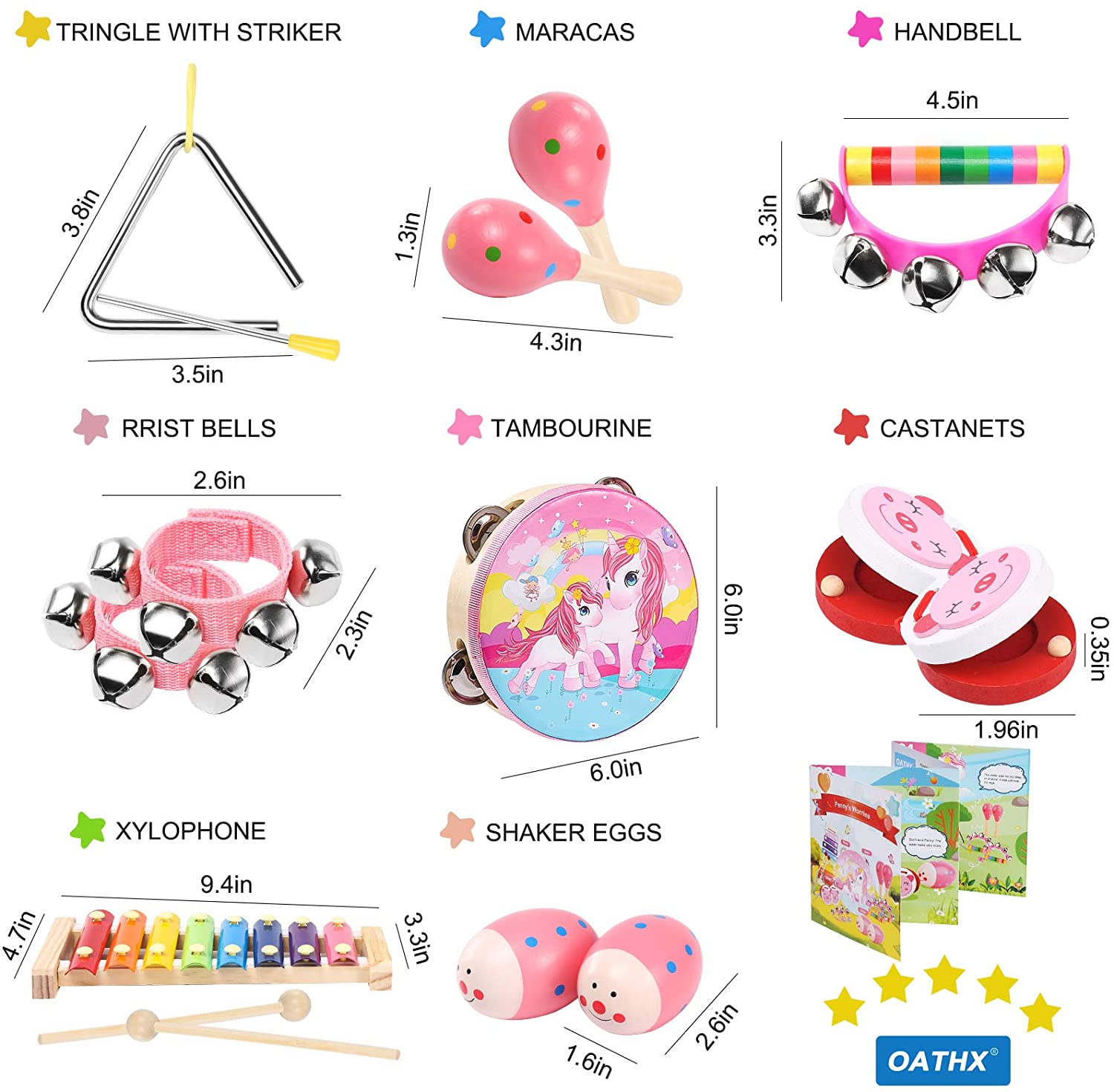 OATHX Baby Girl Gifts. Toddler Musical Instruments
