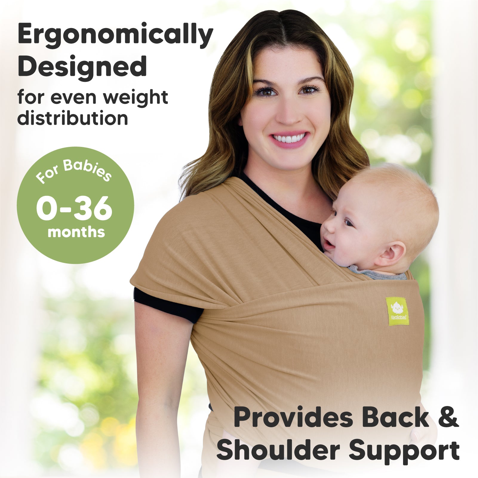 KeaBabies All-in-1 Baby Wrap Carrier. Stretchy Baby Sling. Newborn. Infant (Light Heather)