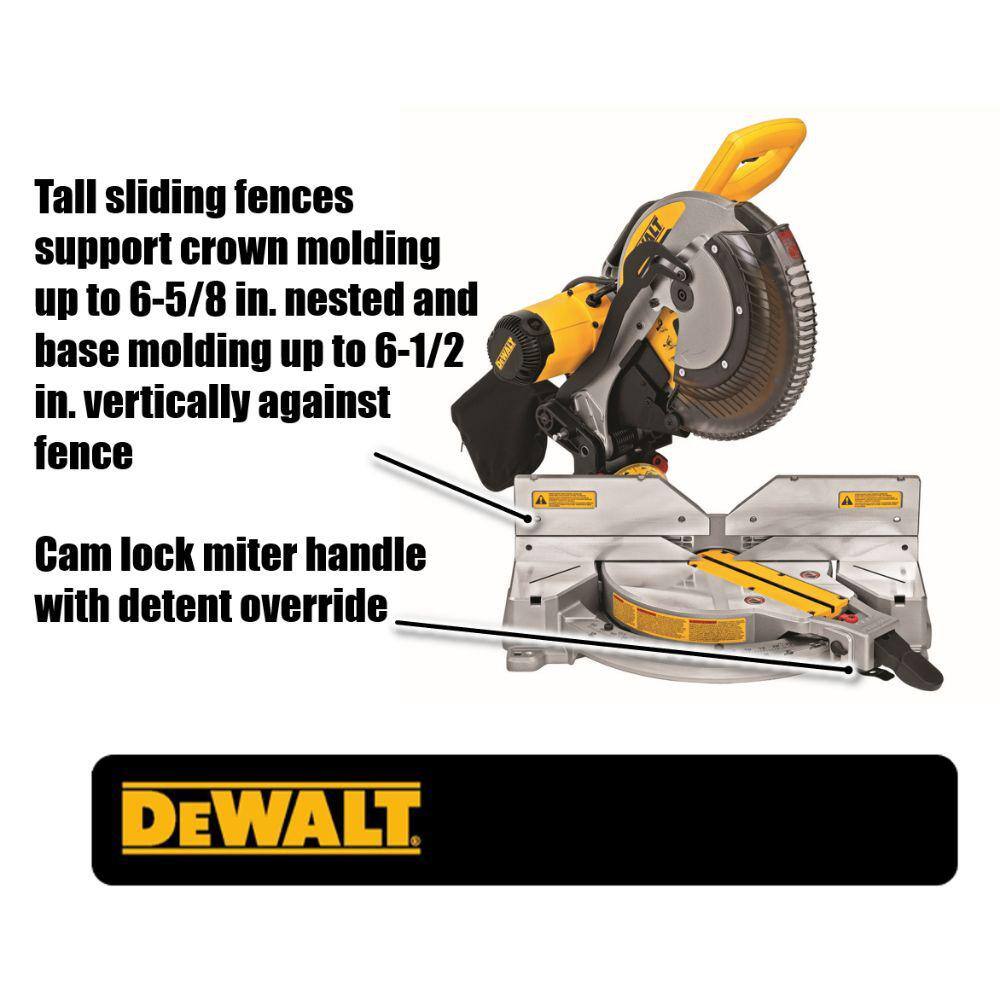DEWALT DWS716WDW3128P5 15 Amp Corded 12 in. Compound Double Bevel Miter Saw and 12 in. Miter Saw Blade 32-Teeth and 80-Teeth (2 Pack)