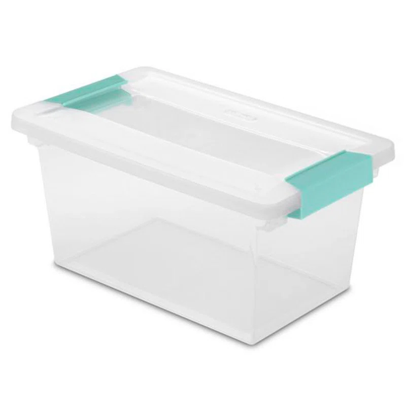 Sterilite Clear Storage Medium Clip Boxes with Lid + Lg Deep Clip Boxes (4 Each)