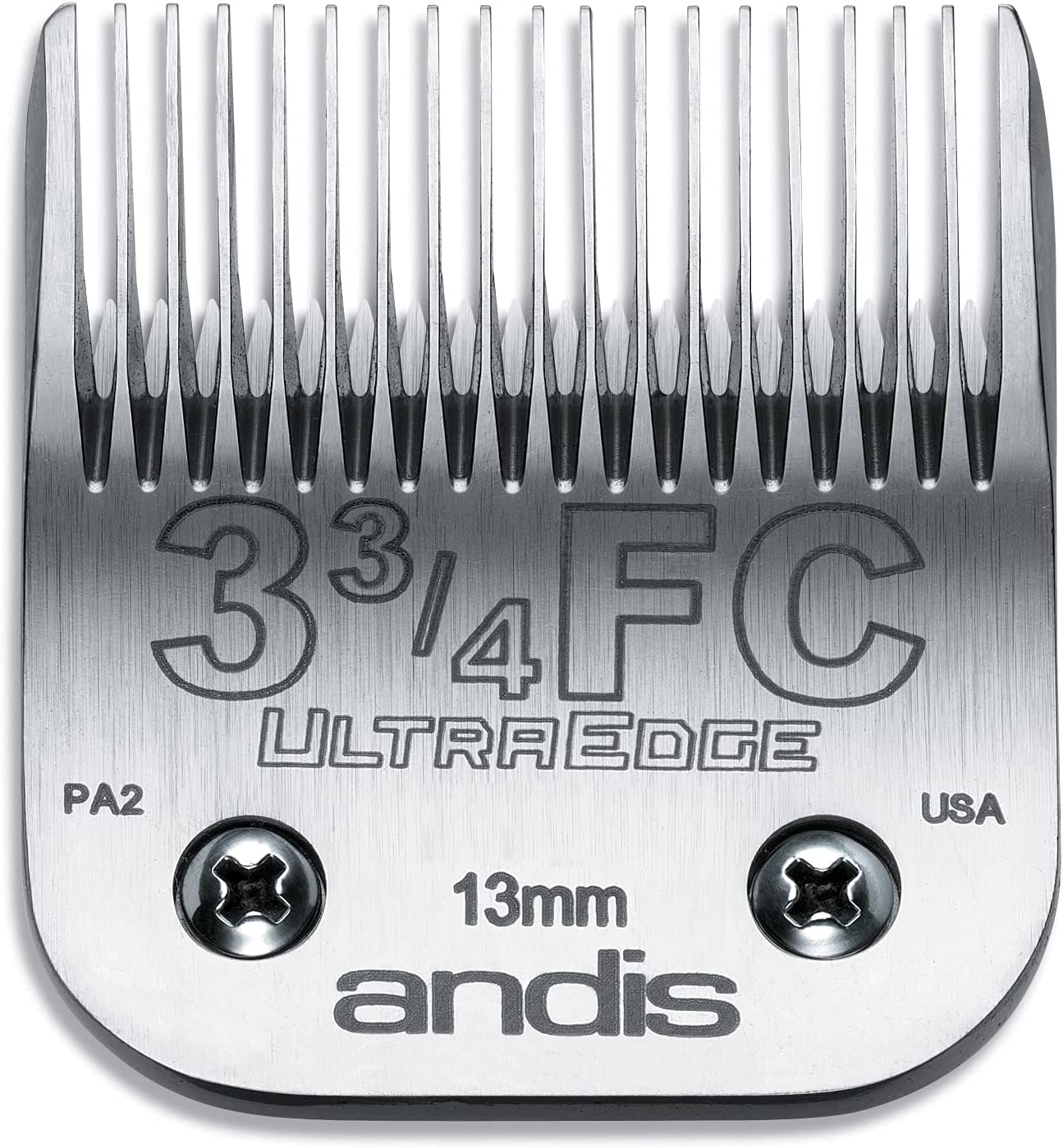 Andis Carbon-Infused Steel UltraEdge Dog Clipper Blade. Size-3-3/4 FC. 1/2-Inch Cut Length (64135)