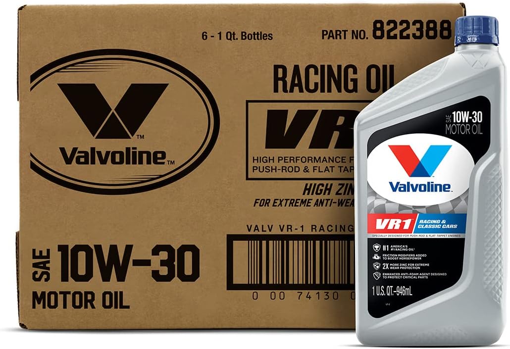 Valvoline VR1 Racing SAE 10W-30 Motor Oil 1 QT. Case of 6