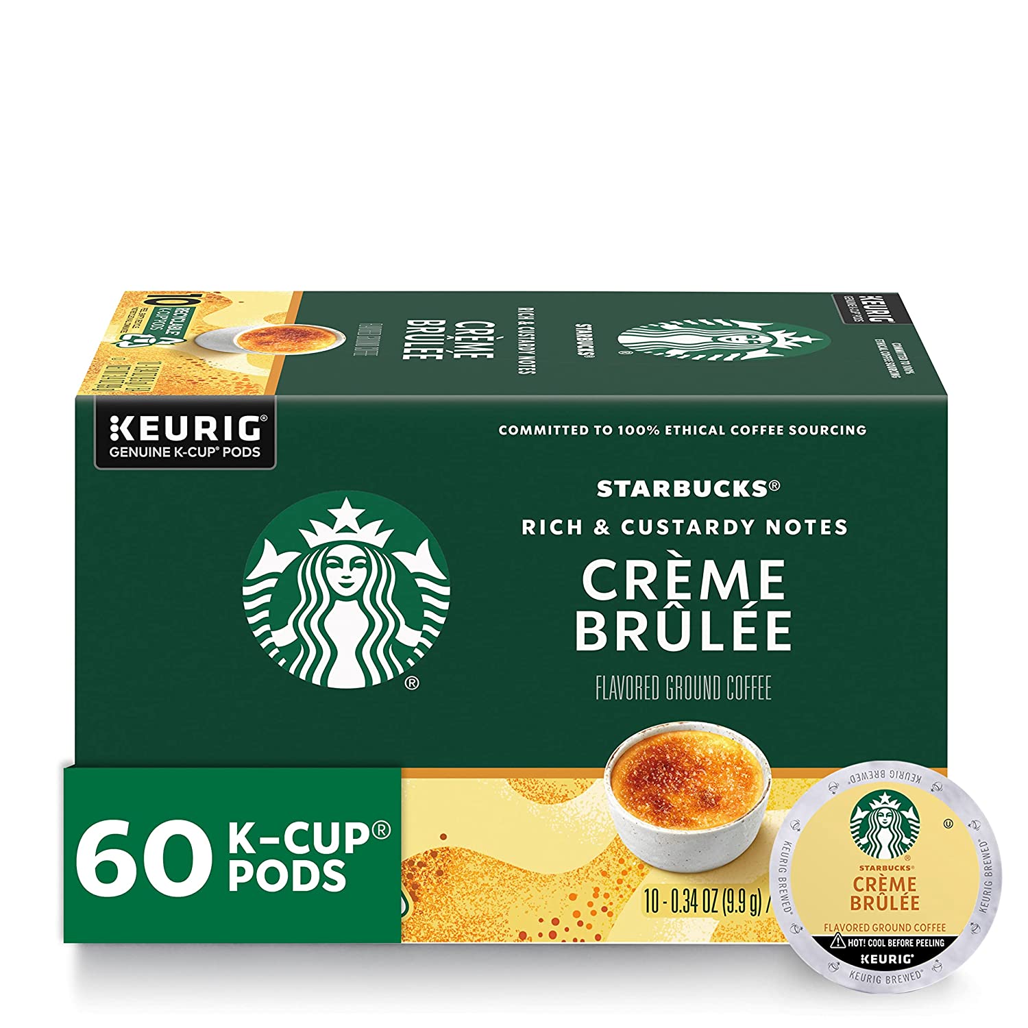 Starbucks Flavored K-Cup Coffee Pods. Crème Brûlée for Keurig Brewers. 6 boxes (60 pods total)