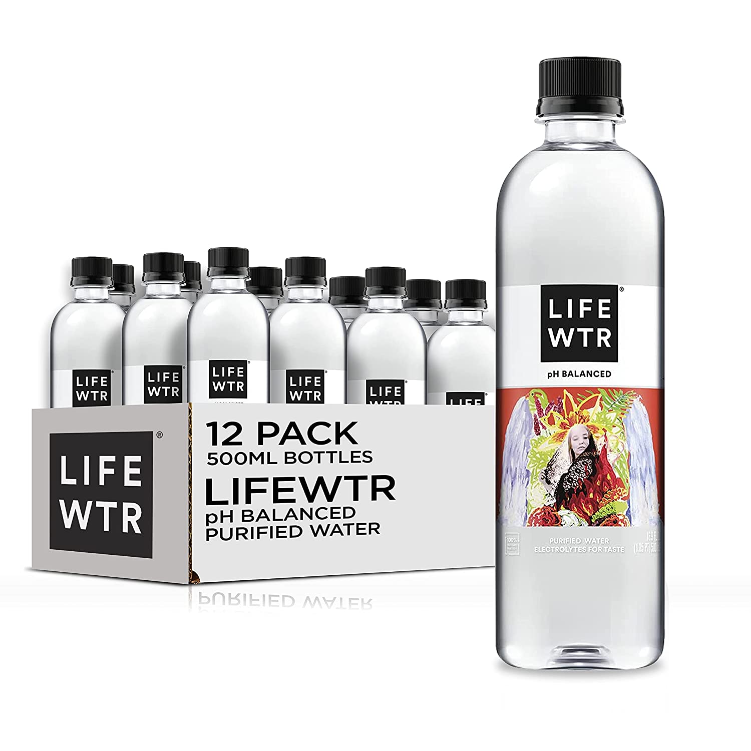 LIFEWTR Premium Purified Water. 16.9 Fl Oz (Pack of 12)