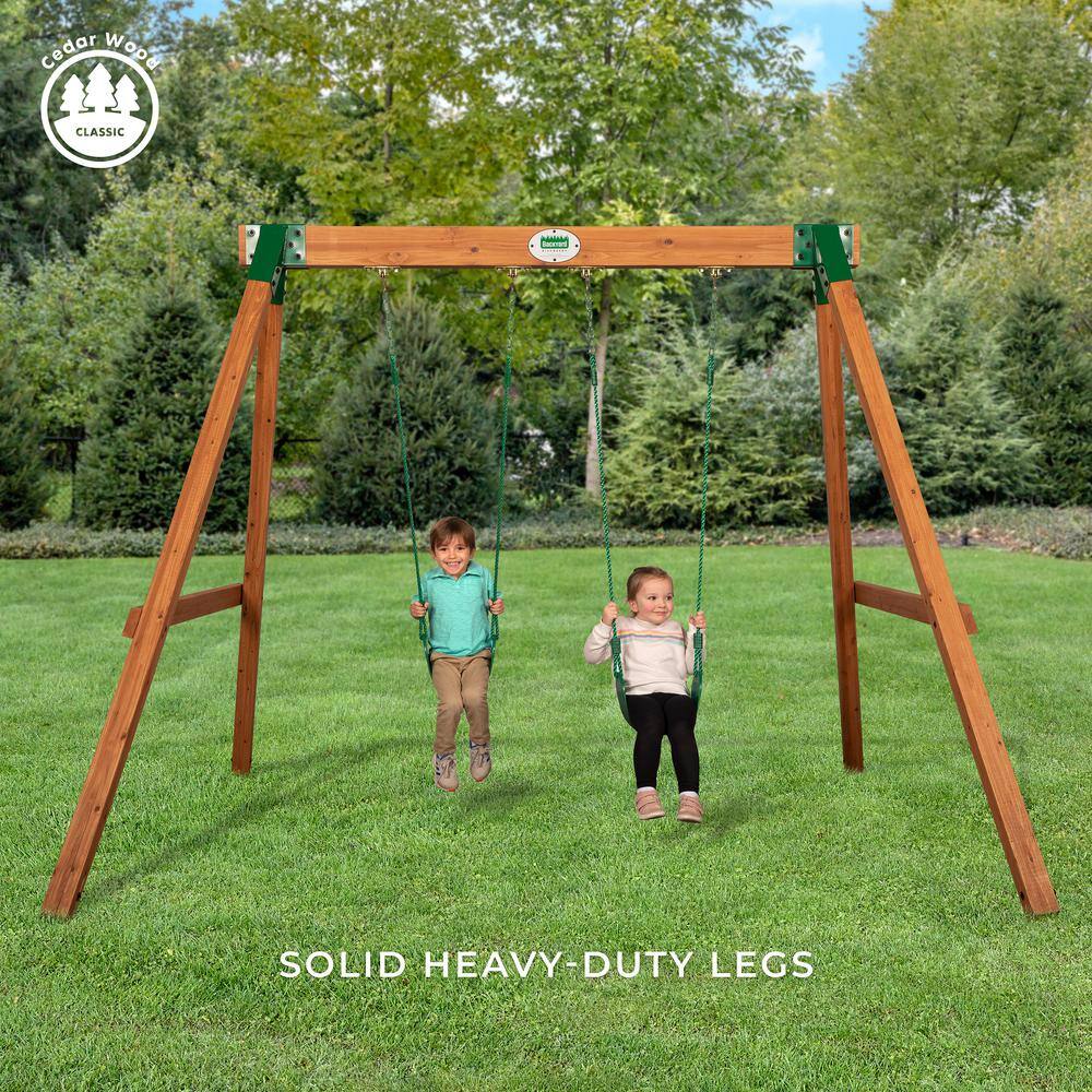 Backyard Discovery 2101043COM Heavy Duty Durango Wooden Swing Set