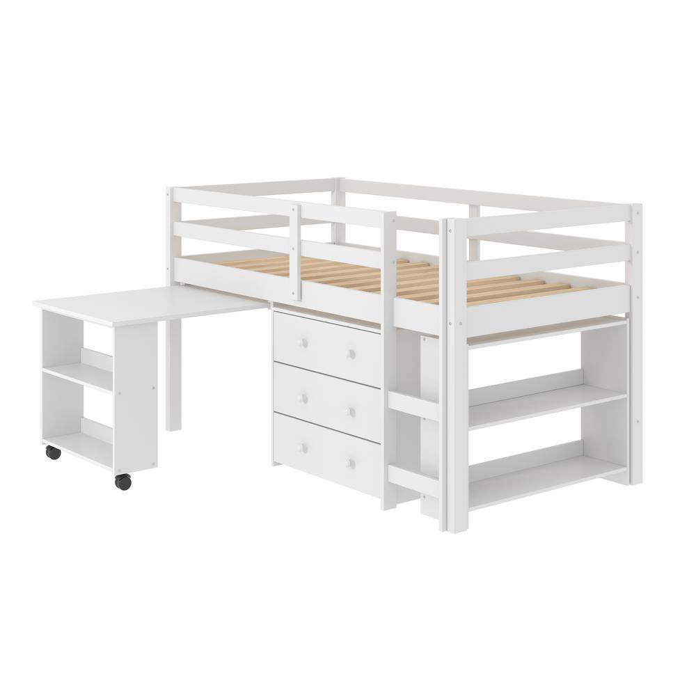Donco Kids  White Twin Low Loft Bed