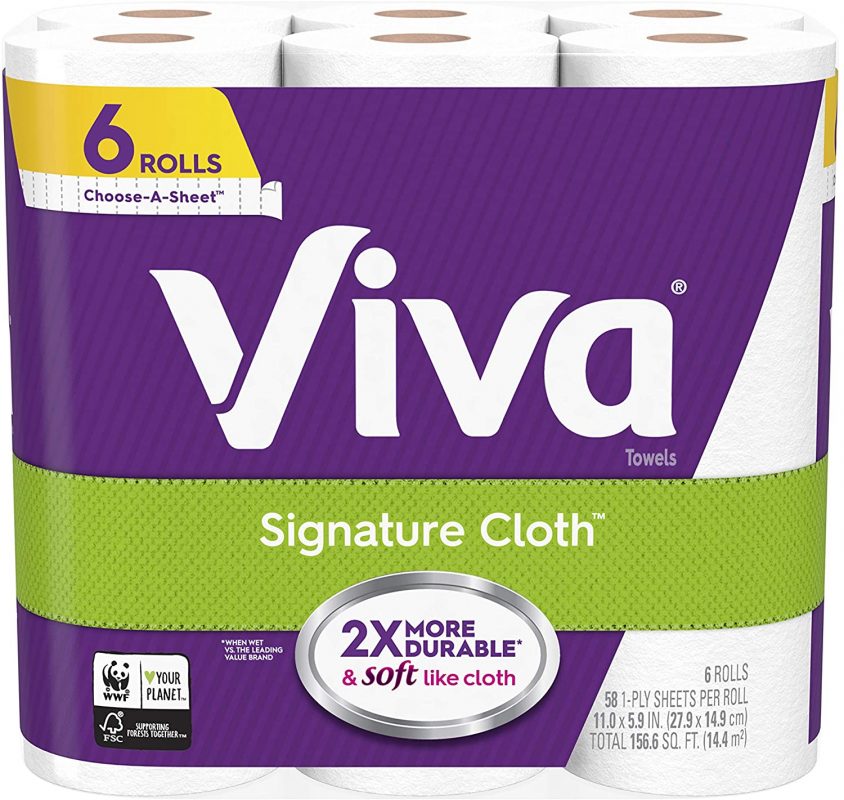 VIVA Signature Cloth Choose-A-Sheet Kitchen Paper Towels. 6 Rolls 1 Pack