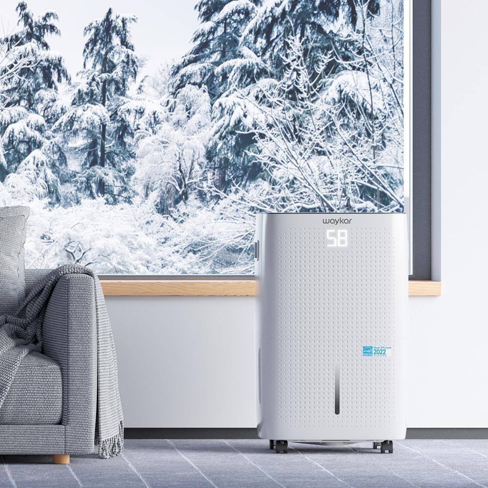 waykar HDCX-JD026C150 150-Pint Energy Star Dehumidifier with Tank Ideal for Basements. Industrial Spaces and Workplaces Up to 7.000 sq. ft.