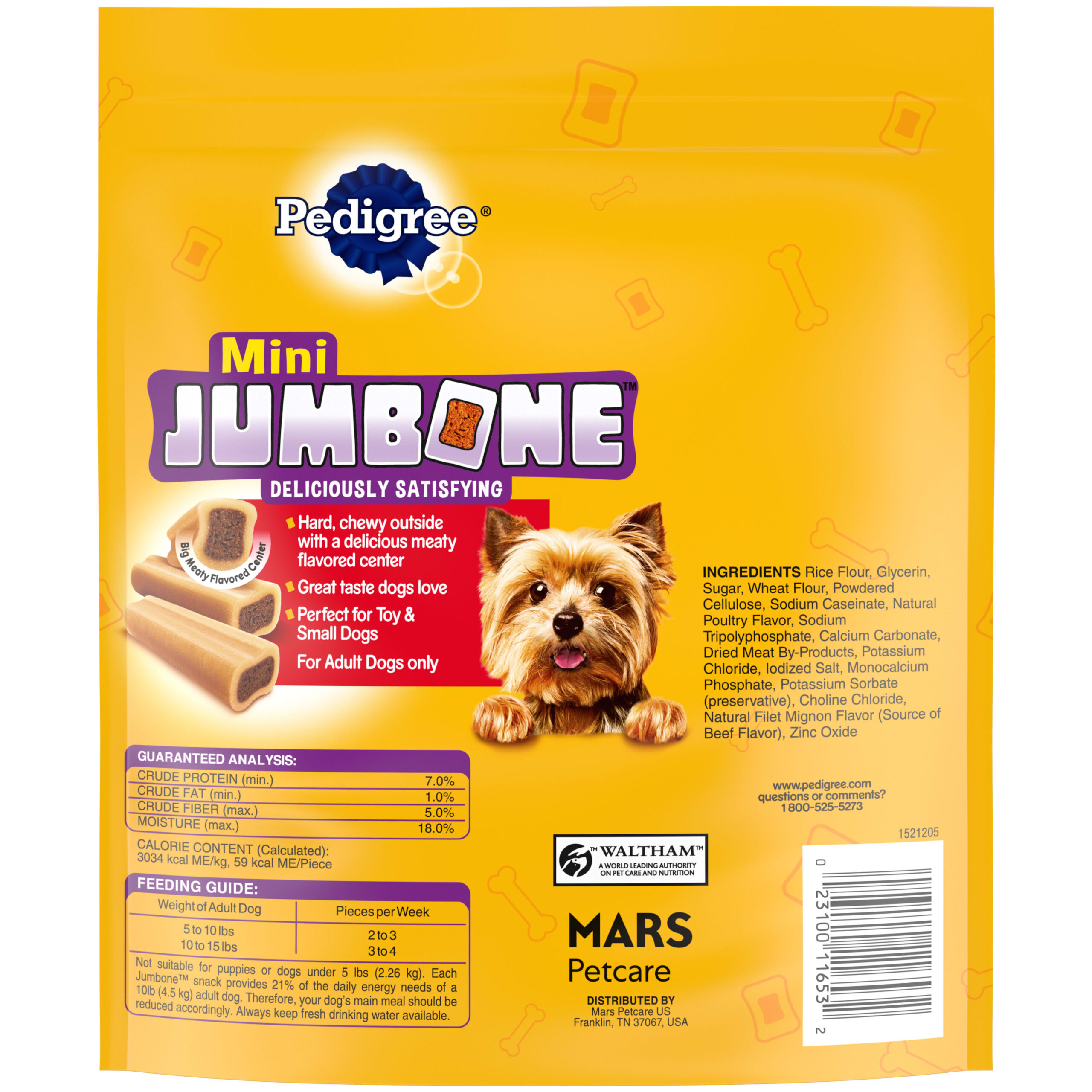 Pedigree Mini Jumbone Real Beef Flavor Dental Treats for Dogs . 21 oz. Pack (35 Treats)