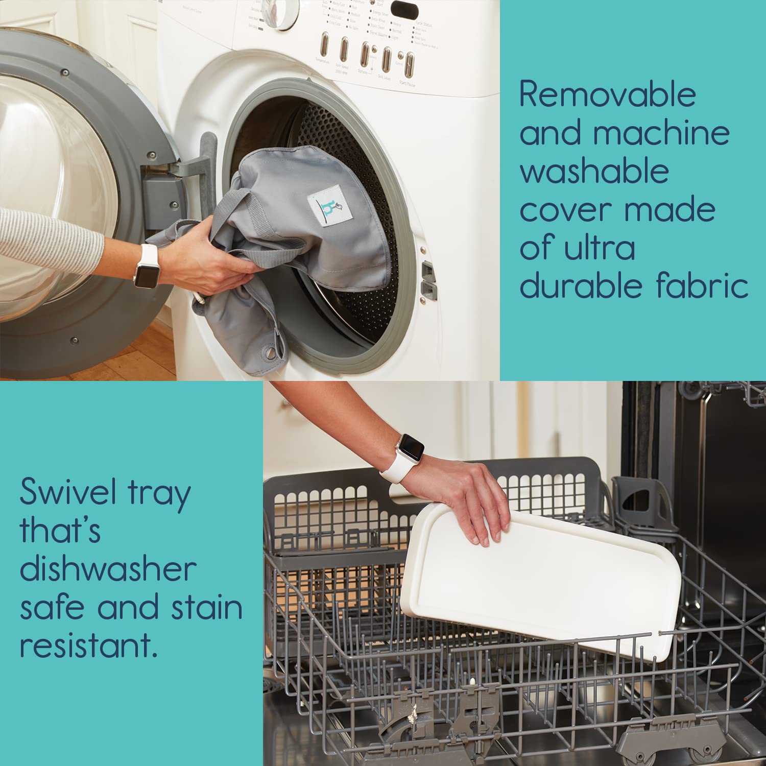 hiccapop OmniBoost Travel Booster Seat with Tray for Baby | Folding Portable Baby Booster Seat