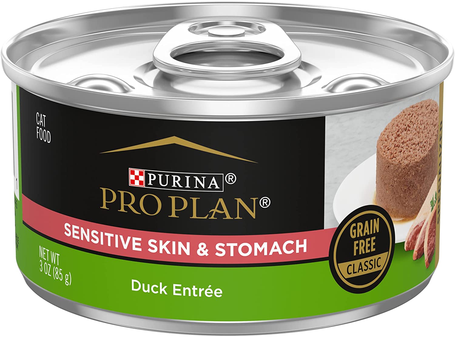 Purina Pro Plan Sensitive Skin and Stomach Wet Cat Food. Sensitive Skin and Stomach Duck Entree - (24) 3 oz. Pull-Top Cans