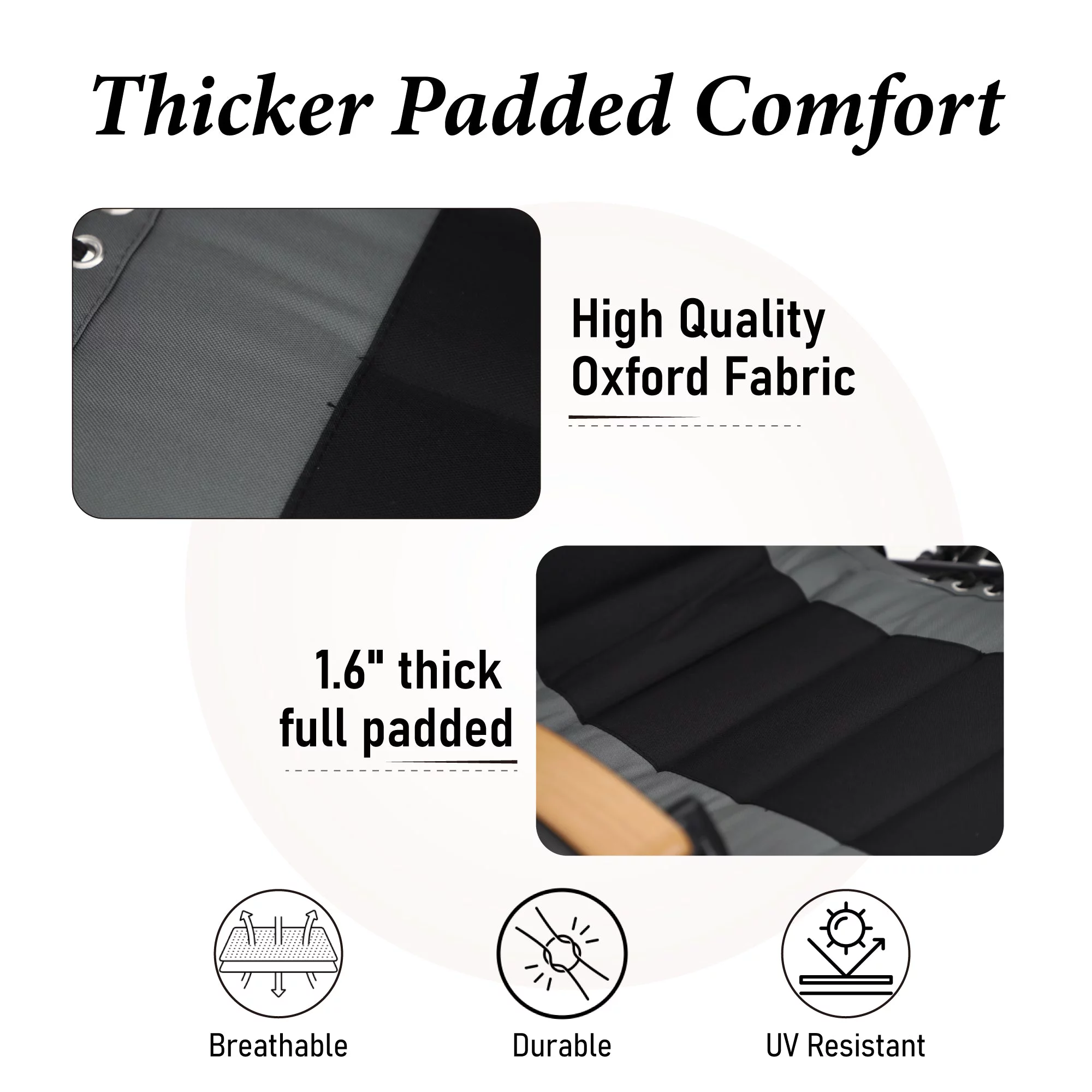 Sophia&William Outdoor XL Oversized Padded Zero Gravity Chair Camping Recliner - Gray