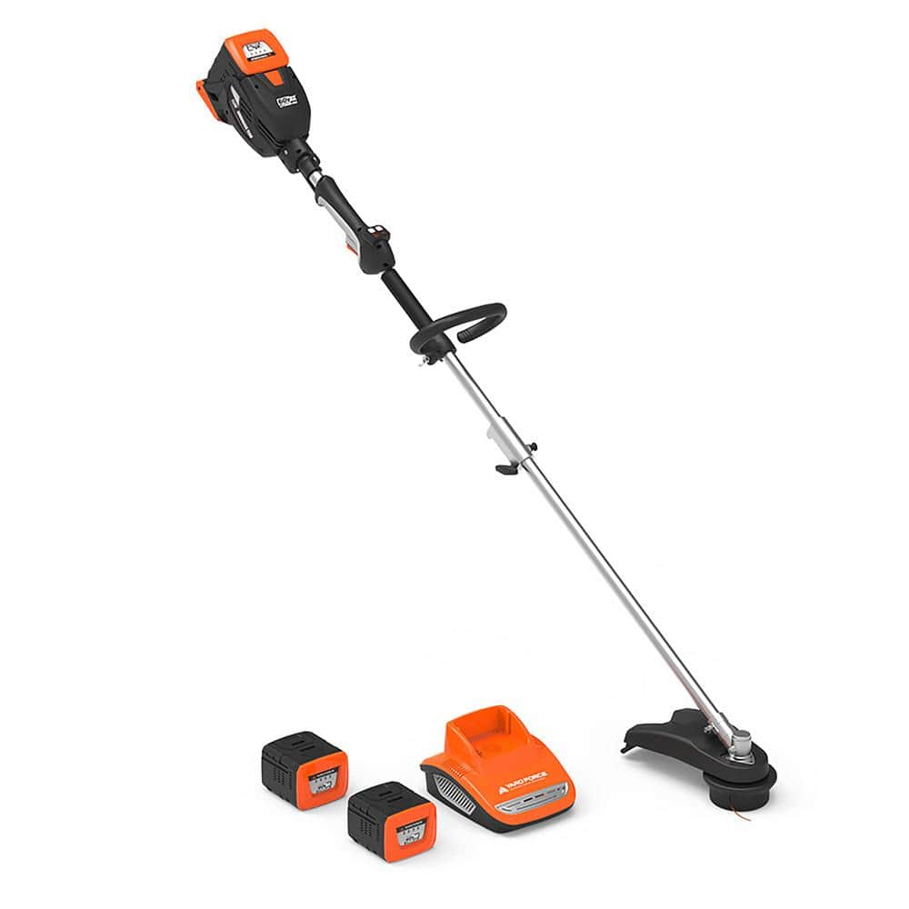 YARD FORCE YF60vRX-HHC9 60-Volt Cordless 2.5 Ah Lithium-ion Line Trimmer. 2 Batteries and Charger Combo Kit (4-Tool)