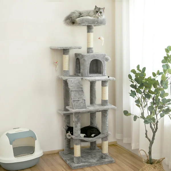 64″ Large Cat Condo (Light Gray)