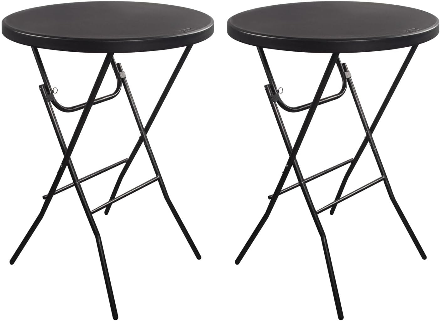 Byliable 32in Cocktail Table High Top Folding Table. Portable Bar Height Folding Table Round with Removable Legs. Indoor Outdoor Banquet Table for Parties. Commercial. Speech. Black - 2PCS